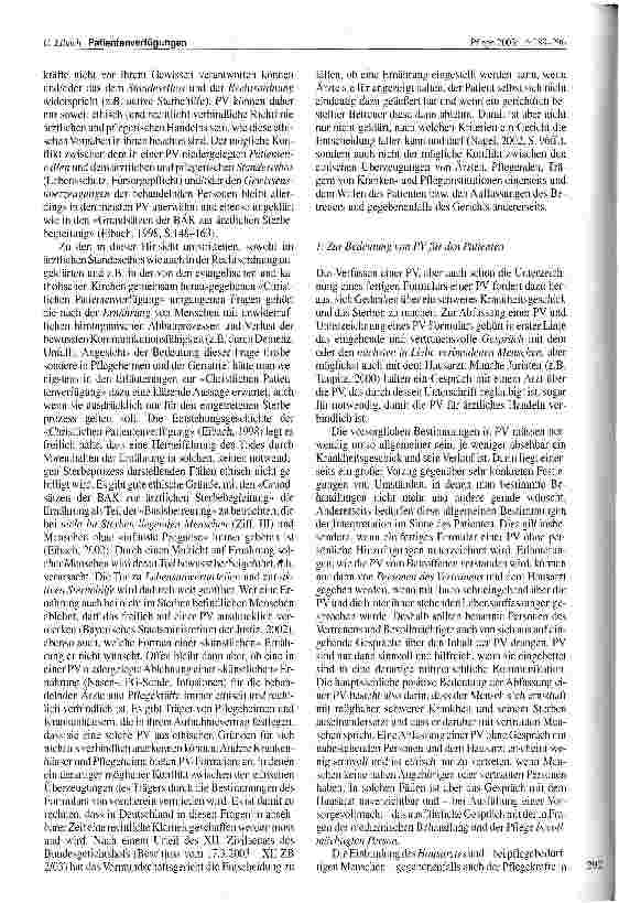 Vorschauseite 4: Patientenverfügungen (PV) - Überlegungen zum kritischen und verantwortungsbewussten Umgang