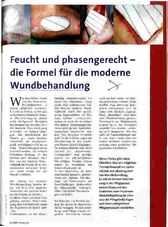Vorschauseite 1: Feucht und phasengerecht - die Formel für die moderne Wundbehandlung