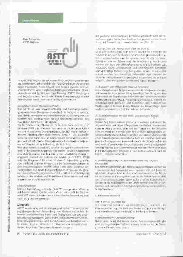 Vorschauseite 3: Wirksamkeit des Ability, Skill and Task Trainings (ASTT®) bei Kindern mit Umschriebener Entwicklungsstörung der motorischen Funktionen