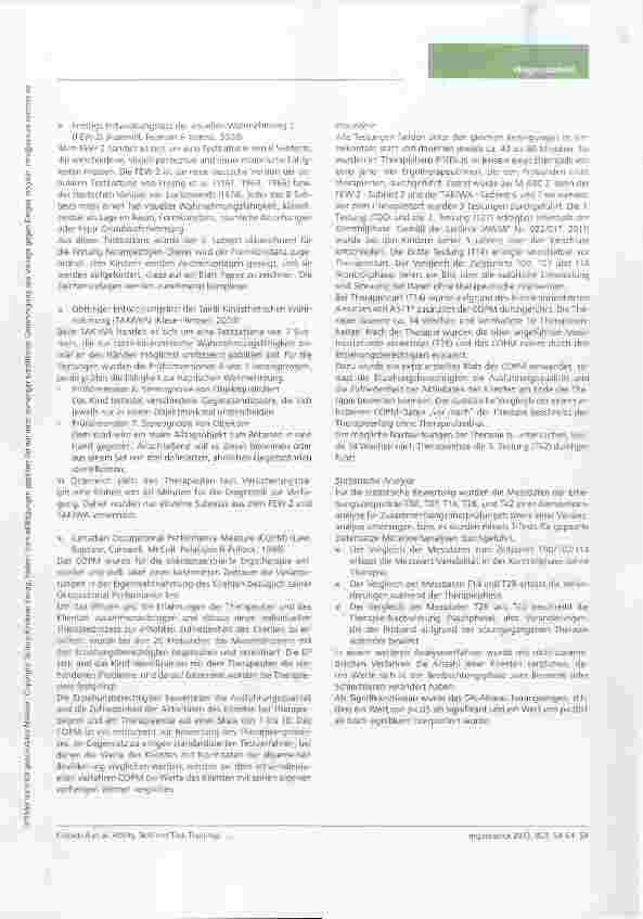 Vorschauseite 6: Wirksamkeit des Ability, Skill and Task Trainings (ASTT®) bei Kindern mit Umschriebener Entwicklungsstörung der motorischen Funktionen