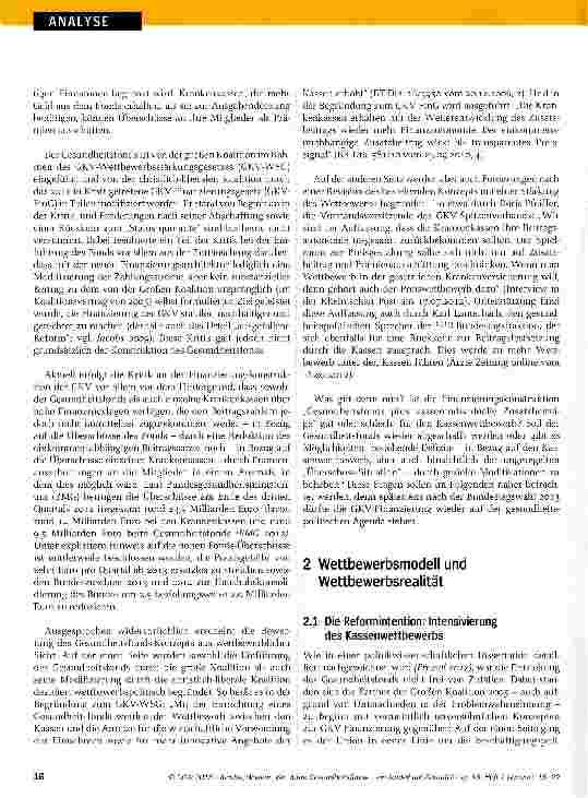 Vorschauseite 2: Vier Jahre Gesundheitsfonds ein Modell mit Zukunft?