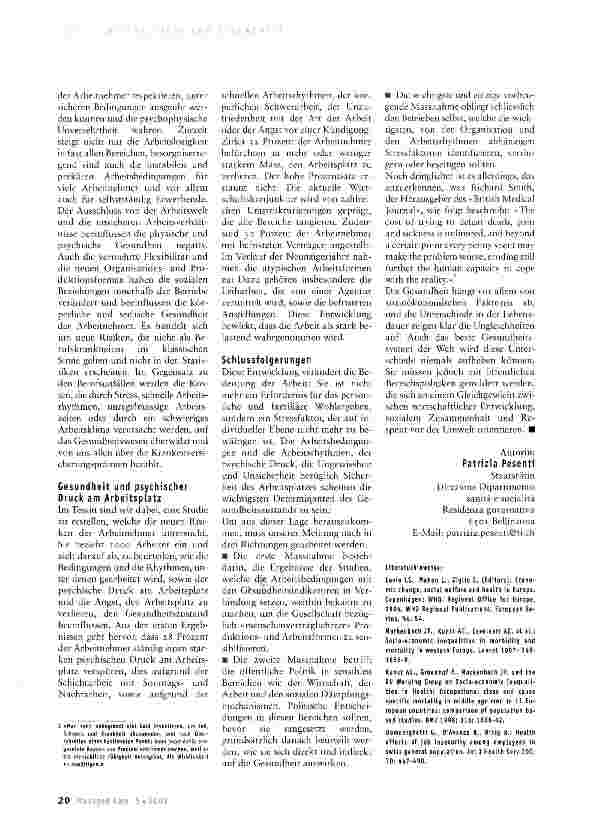 Vorschauseite 2: Soziale Unterschiede, Arbeit und Gesundheit