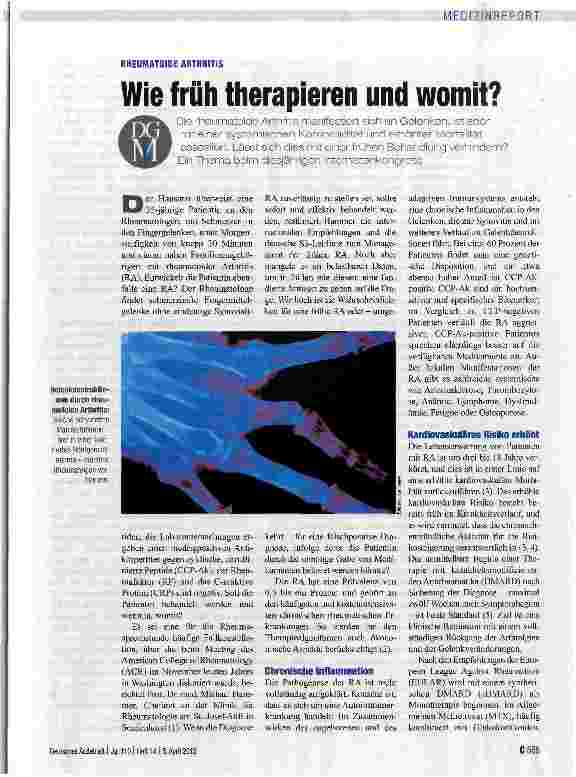 Vorschauseite 1: Wie früh therapieren und womit?
