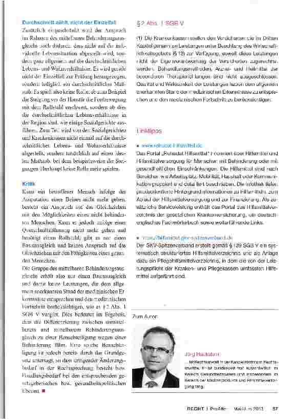 Vorschauseite 4: Mobilitätshilfsmittel: aktuelle Rechtsprechung und kritische Anmerkungen