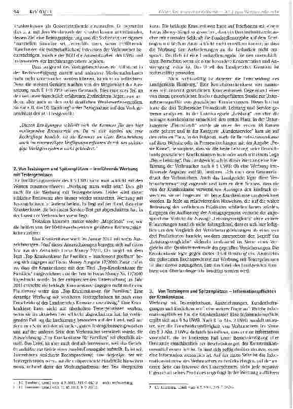Vorschauseite 2: Rechtsprechungsübersicht 2012 zum Wettbewerbsrecht in der gesetzlichen Krankenversicherung