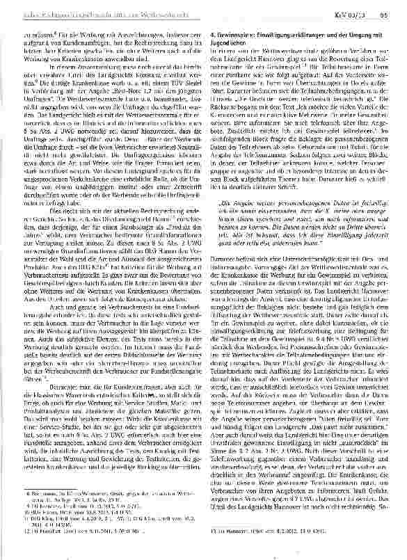 Vorschauseite 3: Rechtsprechungsübersicht 2012 zum Wettbewerbsrecht in der gesetzlichen Krankenversicherung