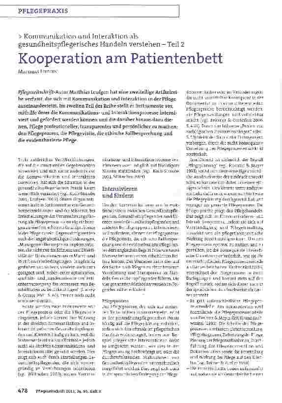 Vorschauseite 1: Kommunikation und Interaktion als gesundheitspflegerisch. es Handeln verstehen - Teil 2 Kooperation am Patientenbett