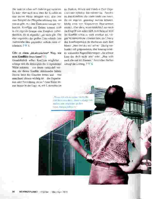Vorschauseite 2: „Konflikte sind etwas Menschliches Interview mit dem Dipl. -Psychologen Peter Wattler-Kugler