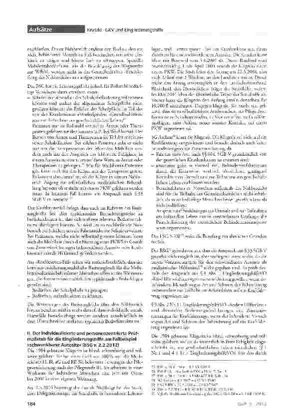 Vorschauseite 4: Medizinische Versorgung auf der Schnittstelle zwischen GKV und Eingliederungshilfe