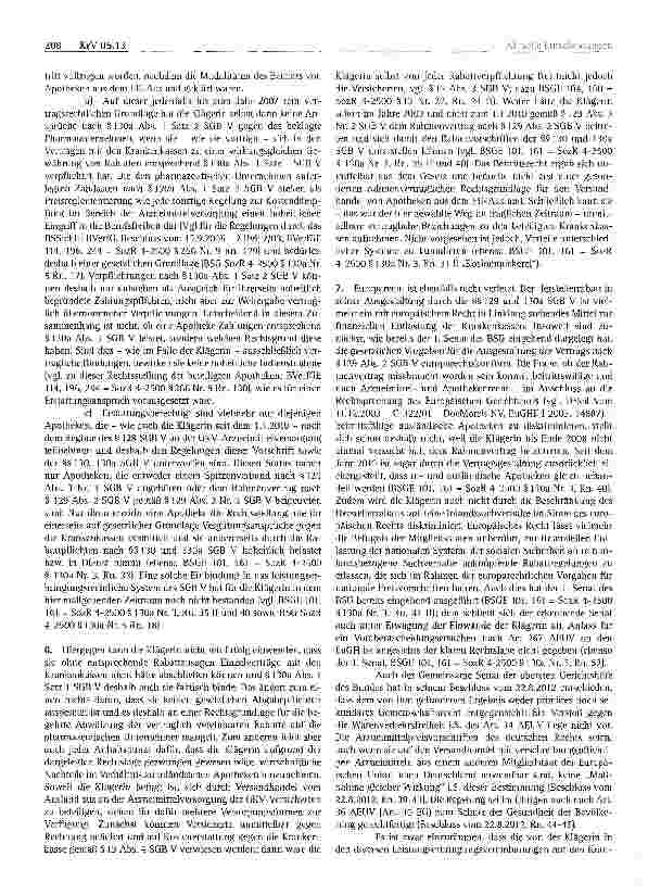 Vorschauseite 4: Krankenversicherungsrecht Versandapotheke mit Sitz in einem anderen Mitgliedstaat der Europäischen Union - kein Anspruch auf Erstattung des sog. Hers teil errabatts bei Einzelvert…