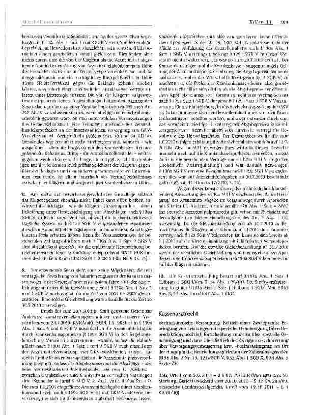 Vorschauseite 5: Krankenversicherungsrecht Versandapotheke mit Sitz in einem anderen Mitgliedstaat der Europäischen Union - kein Anspruch auf Erstattung des sog. Hers teil errabatts bei Einzelvert…