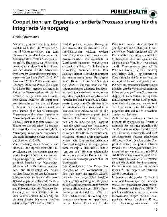 Vorschauseite 1: Coopetition: am Ergebnis orientierte Prozessplanung für die integrierte Versorgung
