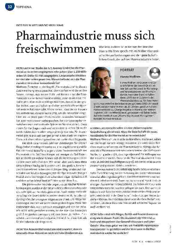 Vorschauseite 1: Pharmaindustrie muss sich freischwimmen