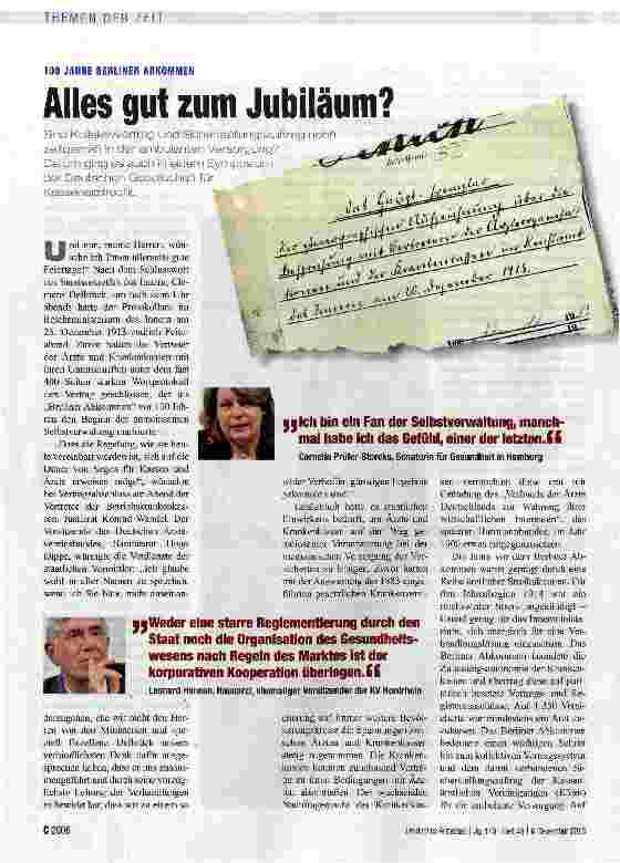 Vorschauseite 1: Alles gut zum Jubiläum?