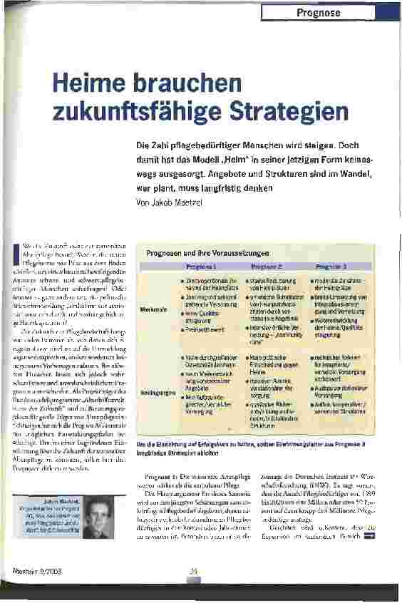 Vorschauseite 1: Heime brauchen zukunftsfähige Strategien