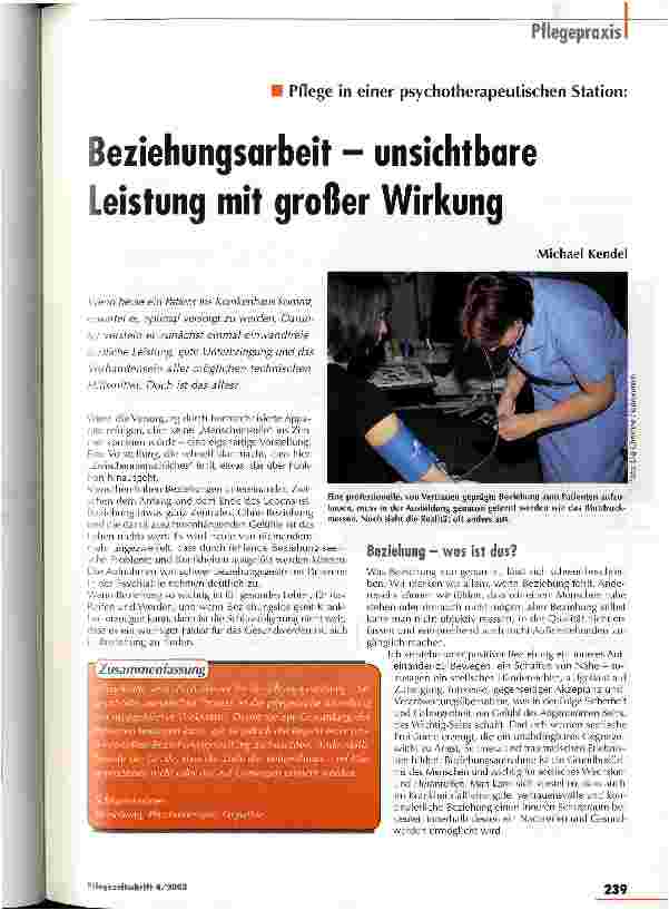 Vorschauseite 1: Beziehungsarbeit - unsichtbare Leistung mit großer Wirkung