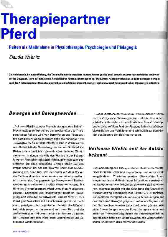 Vorschauseite 1: Therapiepartner Pferd