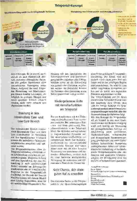 Vorschauseite 2: Die Teleportalklinik verbessert die Qualität und schützt die kleinen Krankenhäuser Das Rhön-Klinikum entwickelt das Grundversorgungskrankenhaus der Zukunft