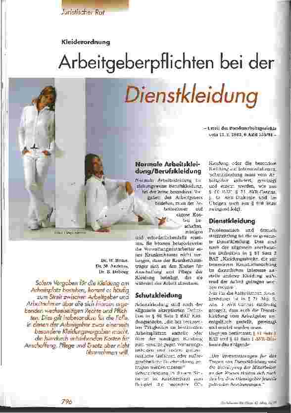 Vorschauseite 1: Arbeitgeberpflichten bei der Dienstkleidung