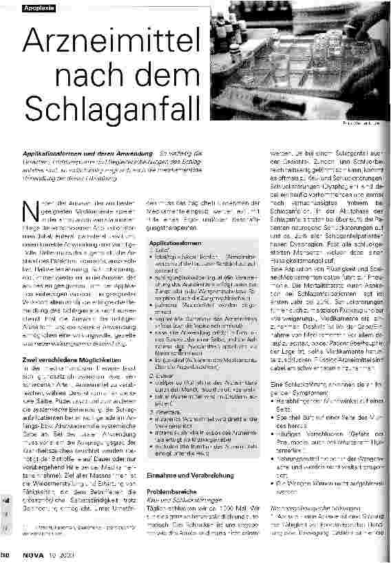 Vorschauseite 1: Arzneimittel nach dem Schlaganfall