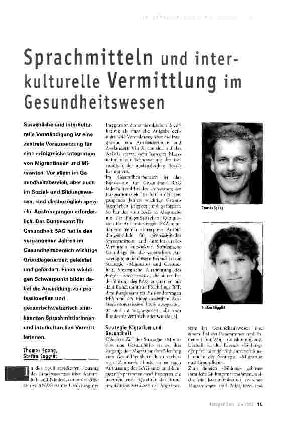 Vorschauseite 1: Sprachmitteln und interkulturelle Vermittlung im Gesundheitswesen