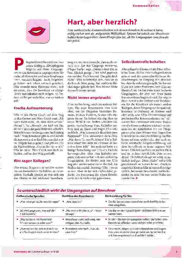 Vorschauseite 1: Hart, aber herzlich?