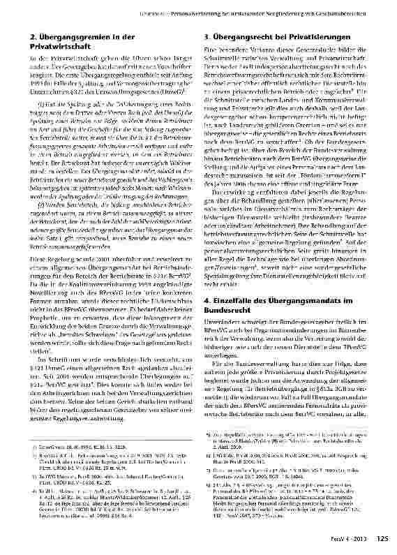 Vorschauseite 2: Personalvertretung bei umfassender Neugliederung von Geschäftsbereichen