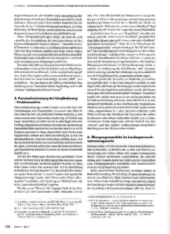 Vorschauseite 3: Personalvertretung bei umfassender Neugliederung von Geschäftsbereichen