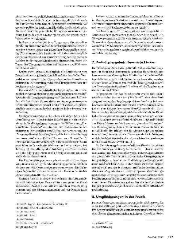 Vorschauseite 4: Personalvertretung bei umfassender Neugliederung von Geschäftsbereichen