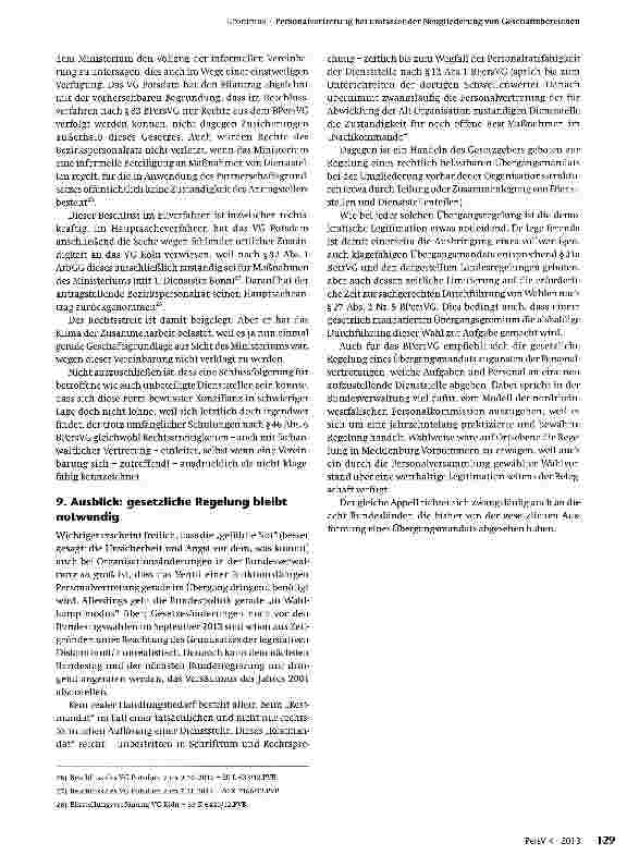 Vorschauseite 6: Personalvertretung bei umfassender Neugliederung von Geschäftsbereichen