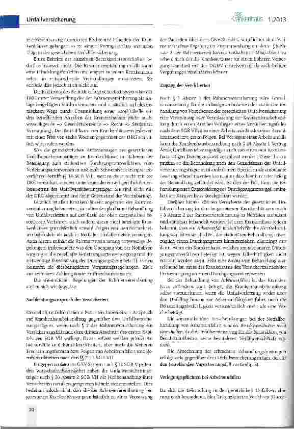 Vorschauseite 2: Rahmenvereinbarung über die Behandlung von Versicherten der Träger der gesetzlichen Unfallversicherung