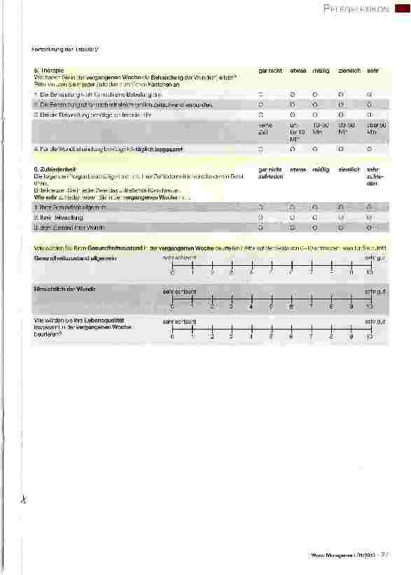 Vorschauseite 4: PFLEGELEXIKON -DIE SERIE ZUM SAMMELN Assessmentinstrumente zur Erfassung der Lebensqualität von Patienten mit chronischen Wunden