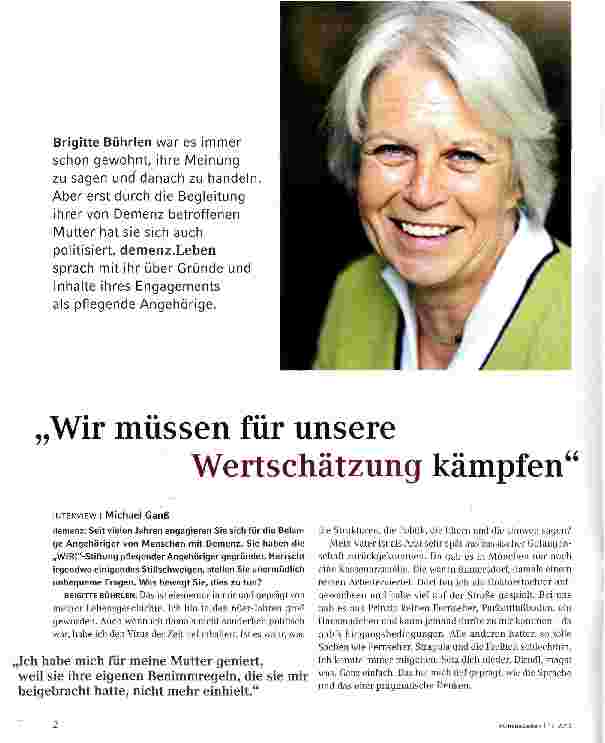 Vorschauseite 1: Wir müssen für unsere Wertschätzung kämpfen