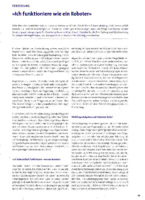 Vorschauseite 1: «Ich funktioniere wie ein Roboter»