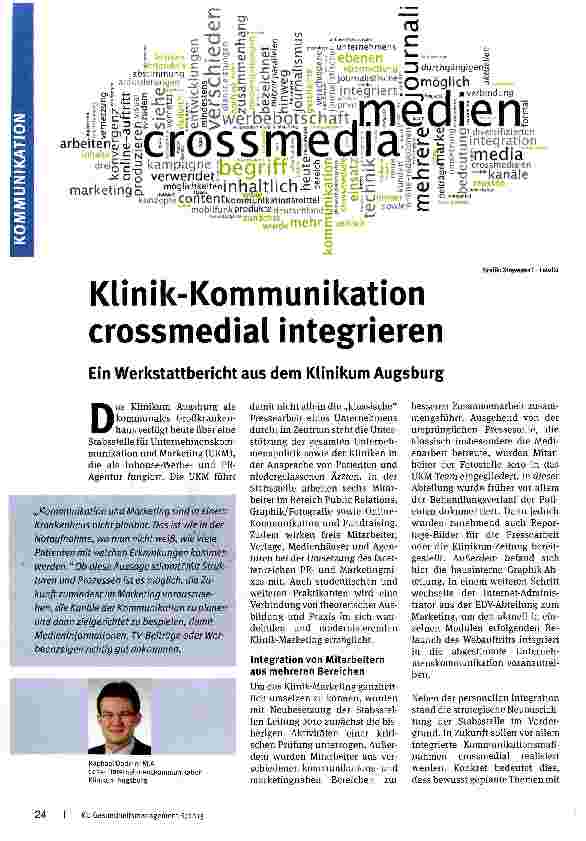 Vorschauseite 1: Klinik-Kommunikation crossmedial integrieren