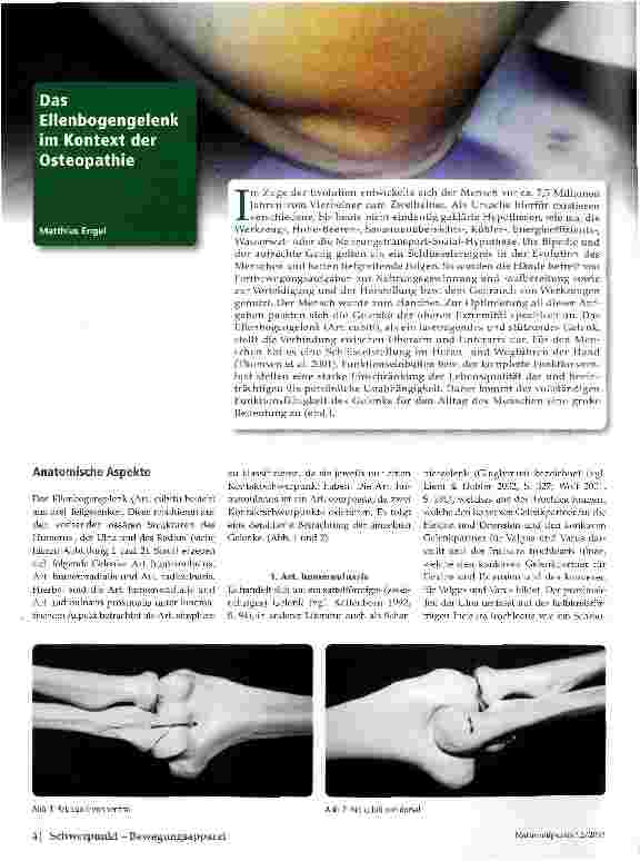 Vorschauseite 1: Das Ellenbogengelenk im Kontext der Osteopathie
