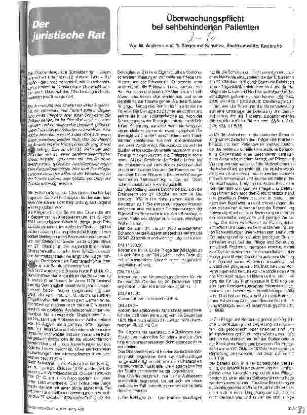 Vorschauseite 1: Überwachungspflicht bei sehbehinderten Patienten
