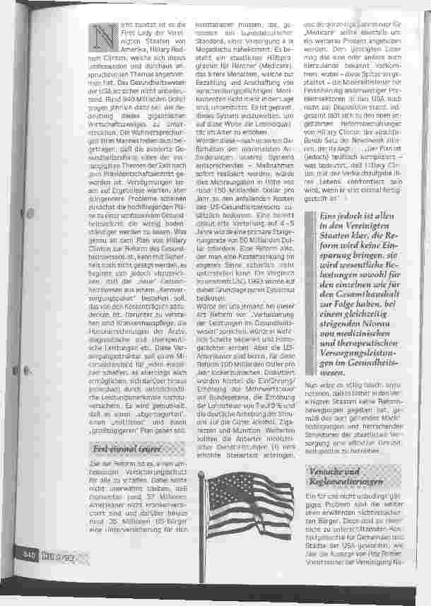 Vorschauseite 2: American Dream oder Taste it all! Das US-Gesundheitswesen soll reformiert werden - bedenkenswerte Ansätze auch für Deutschland?
