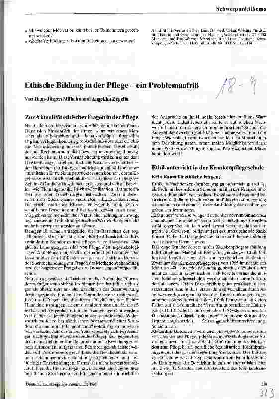 Vorschauseite 3: Die Vermittlung von Ethik Schwierigkeiten einer Einführung in die Ethik