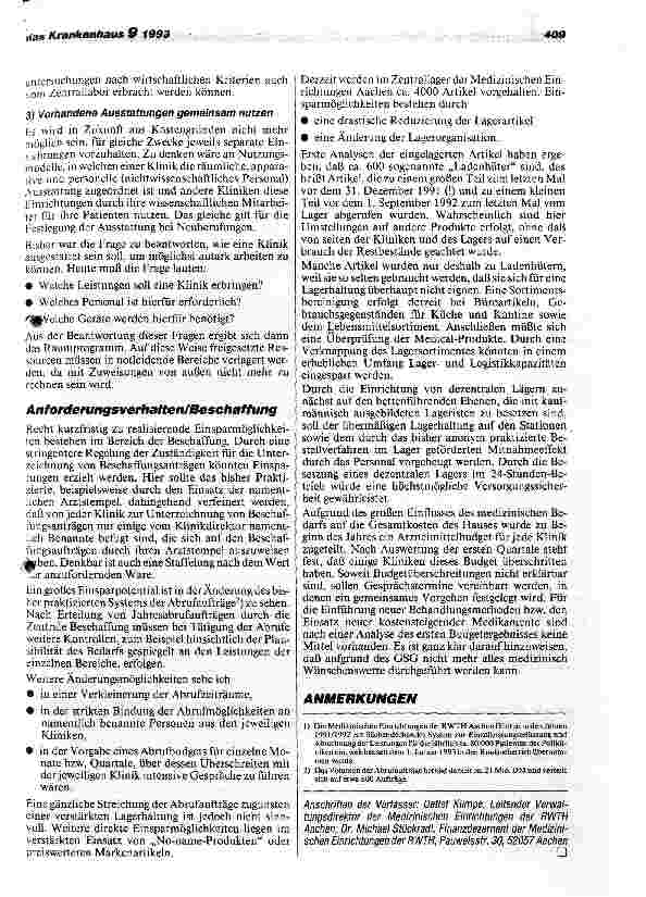Vorschauseite 6: Lean Production und verbessertes Kostenmanagement Konsequenzen des GSG am Beispiel eines UniKlinikums