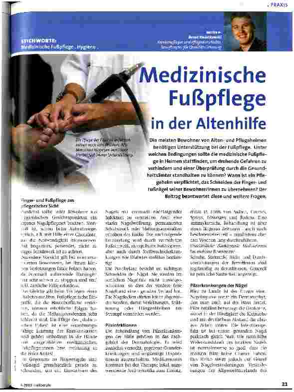 Vorschauseite 1: Medizinische Fußpflege in der Altenhilfe