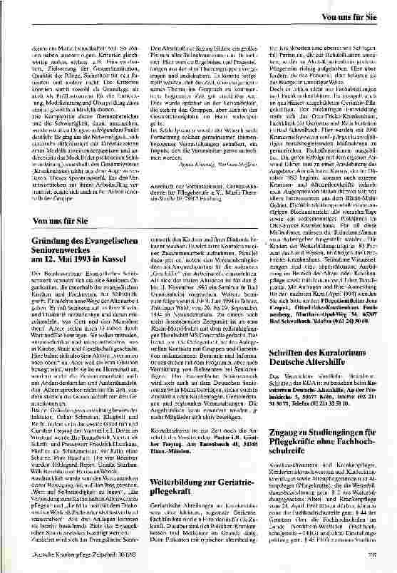 Vorschauseite 3: Krankenpflegeschüler zwischen Stationsalltag und Schulwelt ALK u.LAG Veranstaltung 30.6.93 Freiburg, Caritas-Akademie
