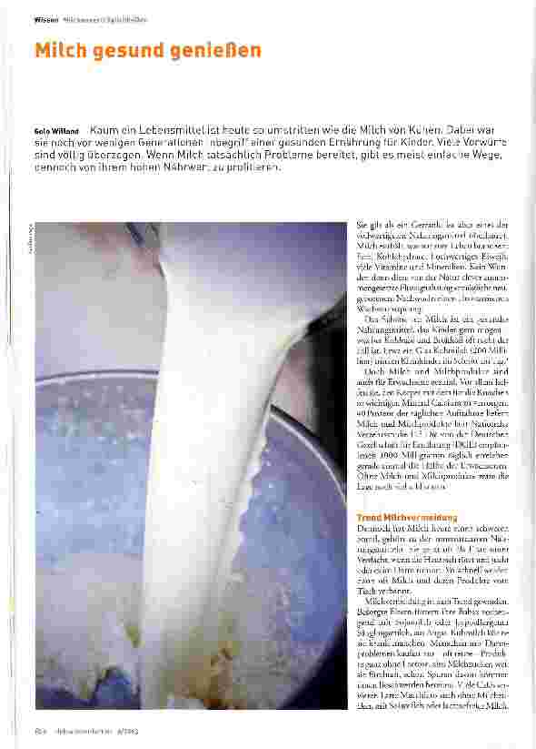 Vorschauseite 1: Milch gesund genießen