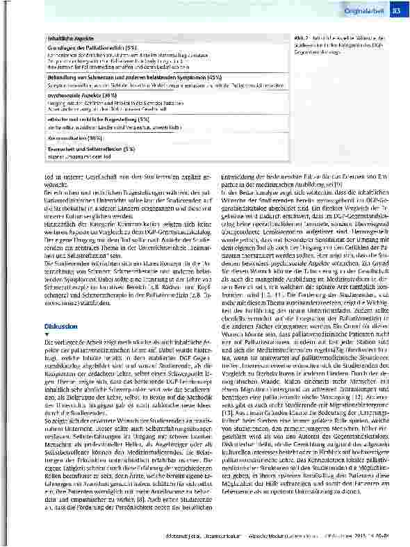Vorschauseite 4: „Traumcurriculum - Wünsche Medizinstudierender an die Ausbildung in PalliativmedizinIdeal Curriculum - What Do Students Expect from Undergraduate Teaching?