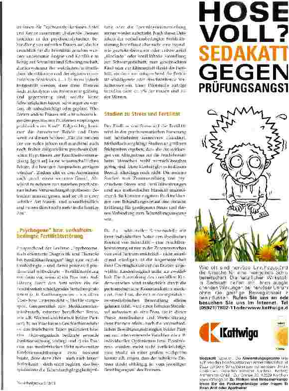 Vorschauseite 2: Macht Streß subfertil?