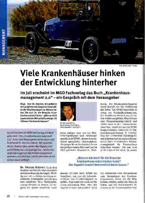 Vorschauseite 1: Viele Krankenhäuser hinken der Entwicklung hinterher