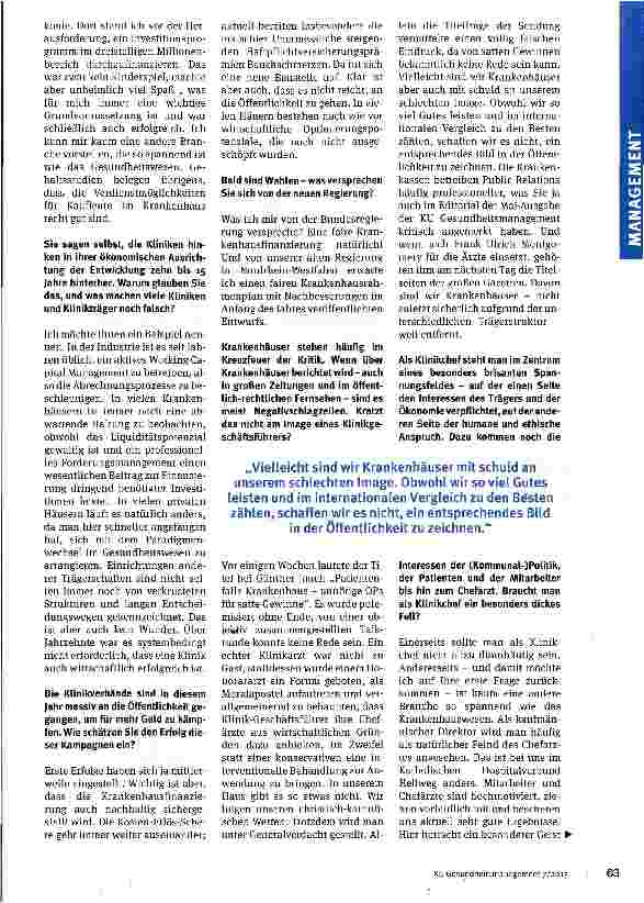 Vorschauseite 2: Viele Krankenhäuser hinken der Entwicklung hinterher