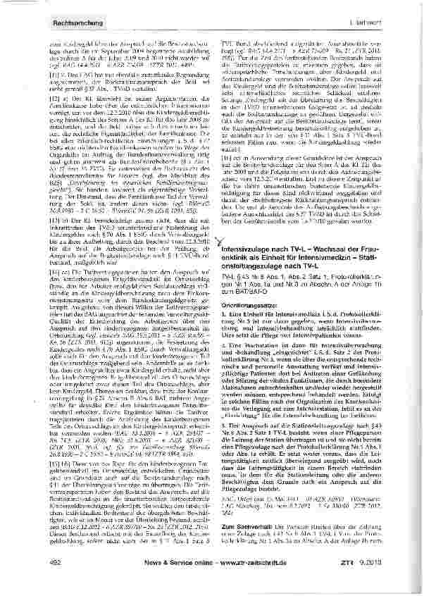 Vorschauseite 2: Aufhebung der Kindergeldberechtigung - Entstehen des Anspruchs auf die Rückzahlung der Besitzstandszulage nach §11 TVÜ-Bund TVÜ-Bund vom 13.9.2005 §11; TVöD - Allgemeiner Teil-vom…