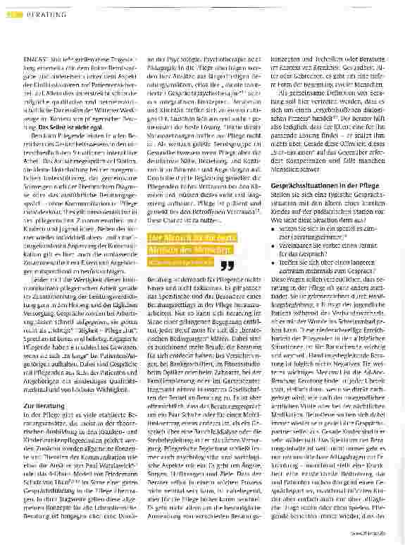 Vorschauseite 2: Wie kann Beratung in der Pflege gelingen?