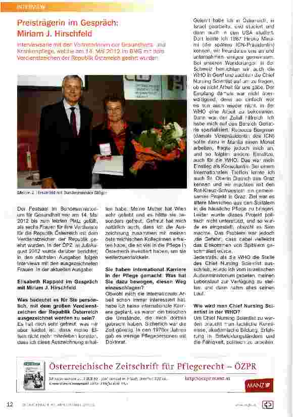 Vorschauseite 1: Preisträgerin im Gespräch: Miriam J. Hirschfeld
